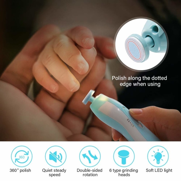 Baby kynsiviila - Sähköinen kynsileikkuri LED-etuvalolla