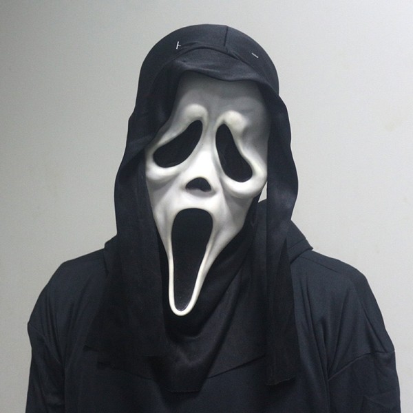 Spökansikte skrikande skräckmask, halloween killer cosplay