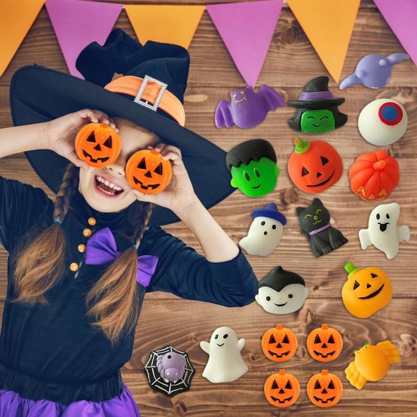 Halloween Squeeze Toys 24pcs Halloween Squeeze Toys | Halloween Squeeze Toys Party Gaveleker (Tilfeldig stil)