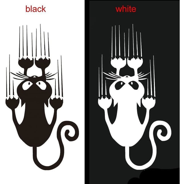 Morsomme og søte svarte og hvite kattebilklistremerker, personlige og interessante bilklistremerker 2 stk