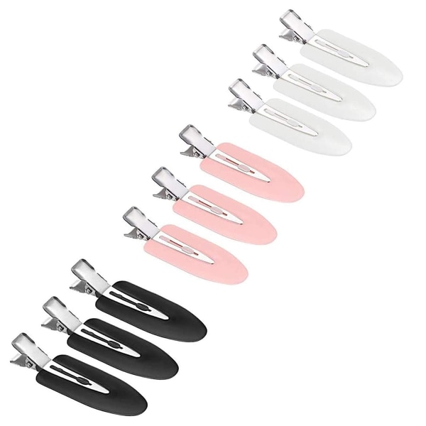 12 pakke hårklip curlere, ikke-bøjelig 3 farver (sort, pink, hvid)