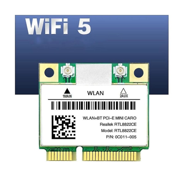 Rtl8822ce Wifi-kort med antenn 1200mbps 2,4g+5ghz 802.11ac Network Mini Pcie Bt 5.0 Stöd Lapto