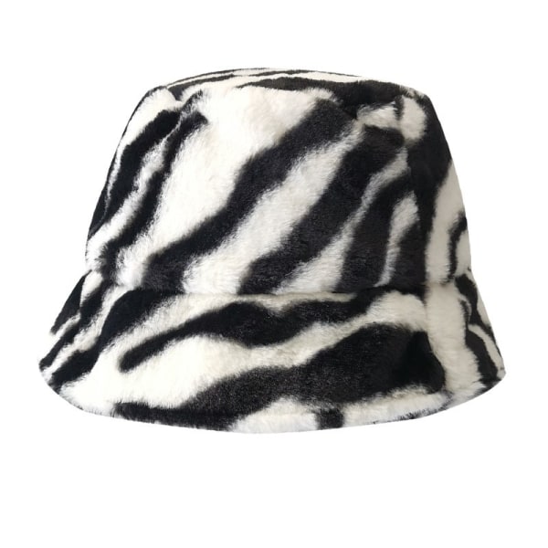 vitt trykk Zebra Bucket Hat Leopard Vintage Høst Vinter Hat