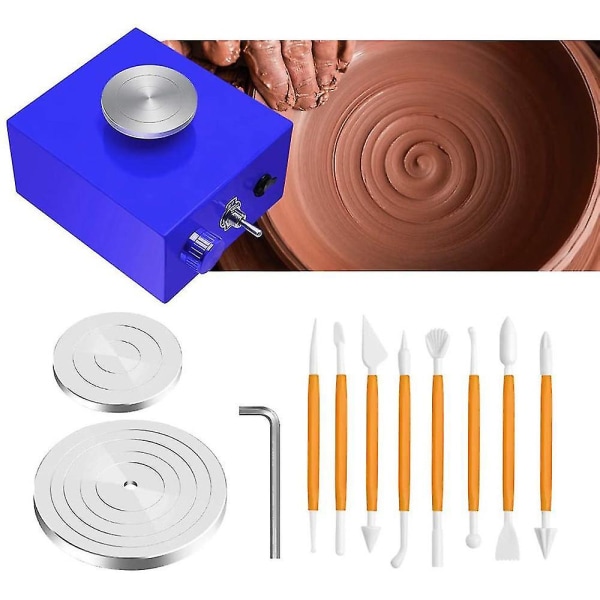 Mini skivspelare keramikhjul, keramikmaskin Elektriskt keramikhjul DIY lerverktyg med bricka för C