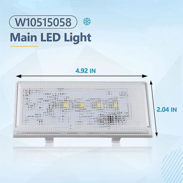 Nyt opgraderet W10515058 Led-lys kompatibelt med //, køleskab, fryser