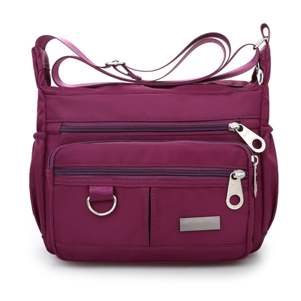 Messenger Bag Canvas Axelväska för kvinnor purple