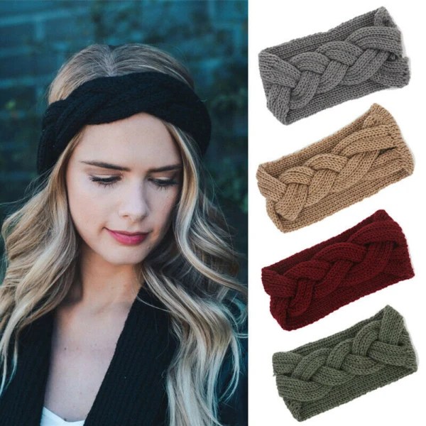 Knitted Wool Headband - Headband Knitted Autumn Winter Hair Accessories Trendy Warm red