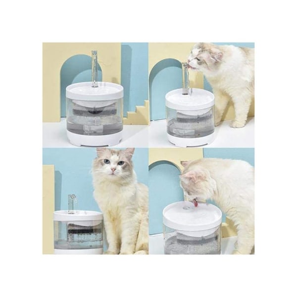 Cat Drinking Fountain, Ny uppgradering 1,6L Automatisk Transparent