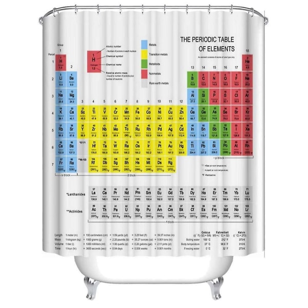 Periodiska systemet med element Duschdraperi vattentät tyggardiner Kemiälskare för badrum