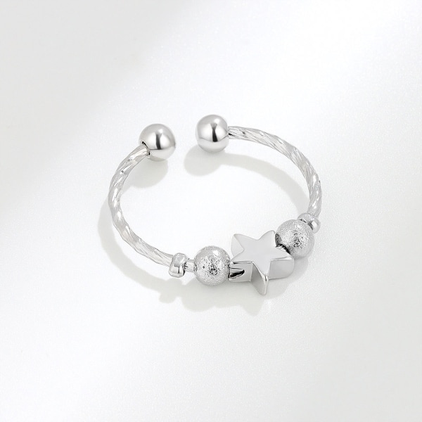 Ny produkt ring stjerneformet justerbar anti-stress ring anti-stress angst ring sølvbelagt silver