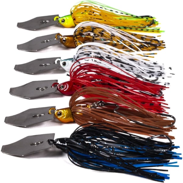 6-pack Blade Jig Fiskedrag - Multicolor Bass Fishing Lure Kit