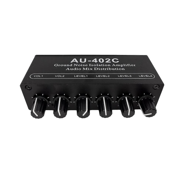 Au-402c Audio Mixed Distributor Signal Selector Switcher 4 Input 2 Output Rca Tone Volymkontroller