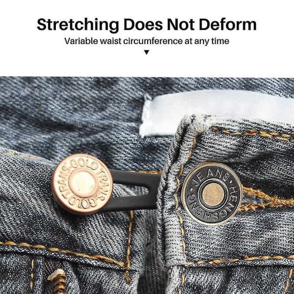 5 jeans med udtrækbar taljeforlænger med knap