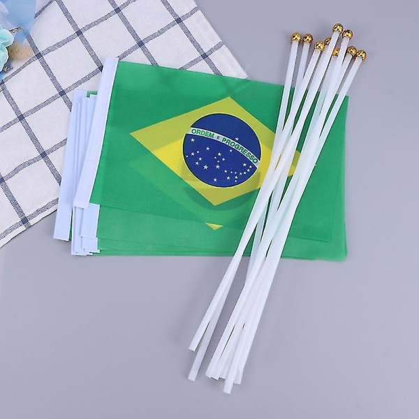 50 st Brasilien Stick Flagga