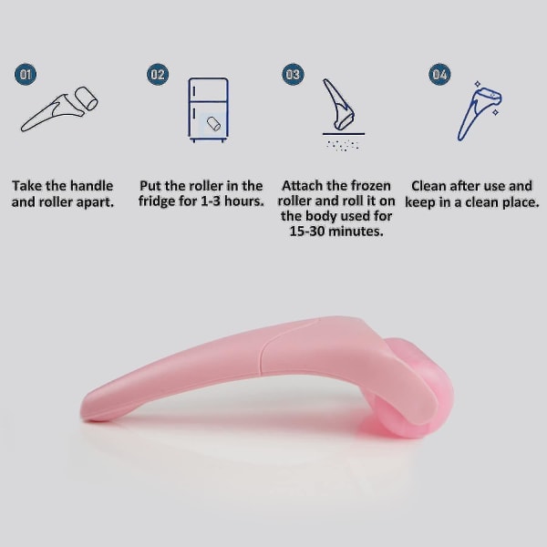 Pink PE silent face massagerulle kold komprimeringsinstrument