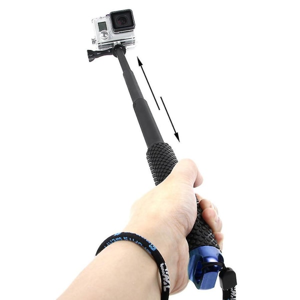 Förlängbar stolpe Mini Selfie Stick Vattentät Blå Monopod For Hero 4/3