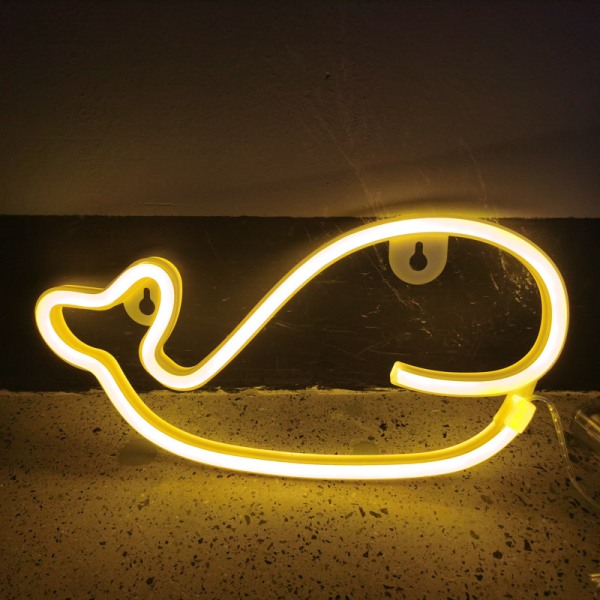 Neon LED-lys med hvalmotiv + USB