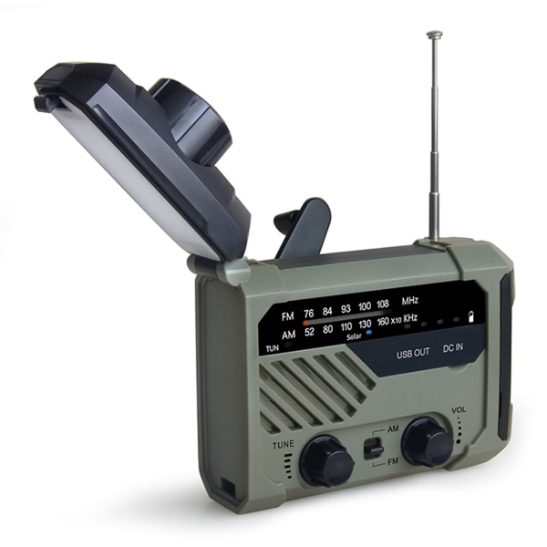 Digital FM AM Radio Nödlampa SOS Alarm 2000mAh
