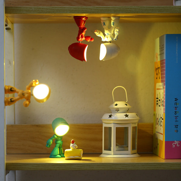 Mini LED-yövalo Magneettinen pöytälamppu Lämmin valo Pöytälamppu Lasten lahja Keltainen yellow