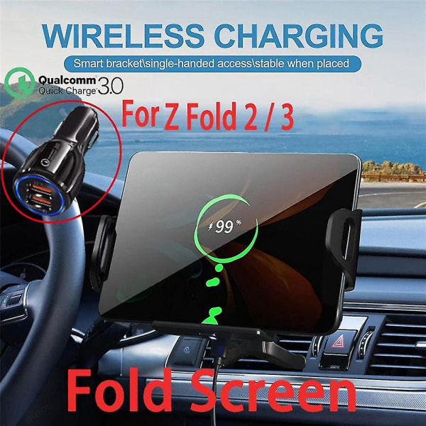 15w trådløs biloplader holder holder hurtig telefonoplader til Galaxy Z Fold 3 2 12 Max X