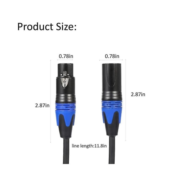 1 uros - 2 naaras Xlr Y -jakaja mikrofonikaapeli, 3pin Xlr uros - Dual Xlr naaras Y-jakaja Balan