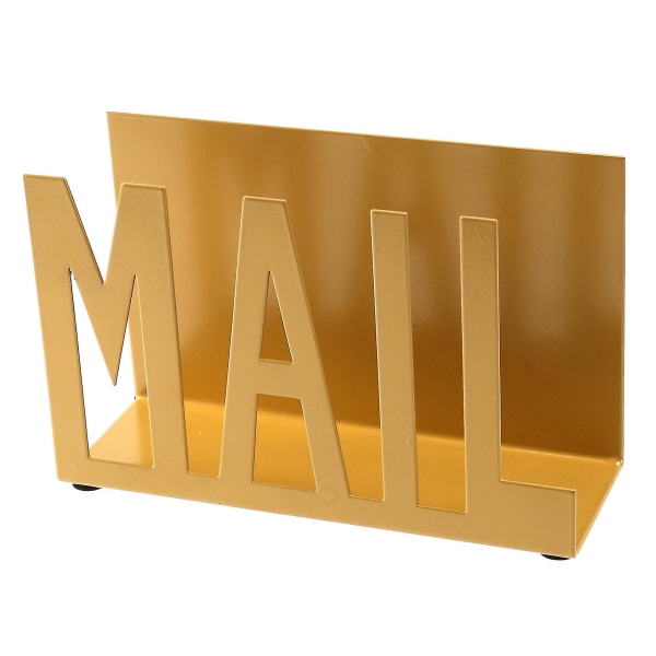 Moderne messing tone metal udhulet design e-mail holder gold