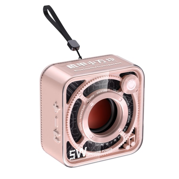 Square Bluetooth kompatibel högtalare portabel utomhushögtalare pink