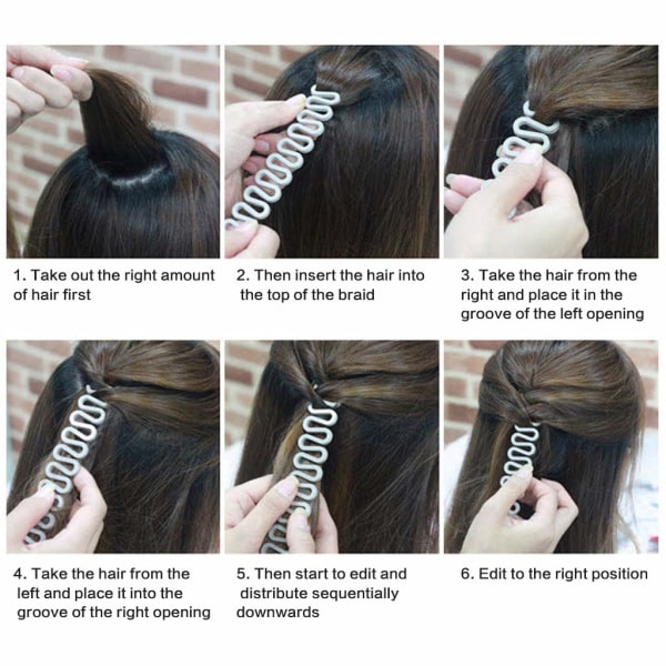 2st Hårflätning Verktyg Trendigt franskt hårklämma Twist Fläta hår