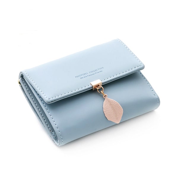 Damplånbok gjord av slätt och mjukt konstläder liten damplånbok i mycket vackra färger med många fack Blå blue
