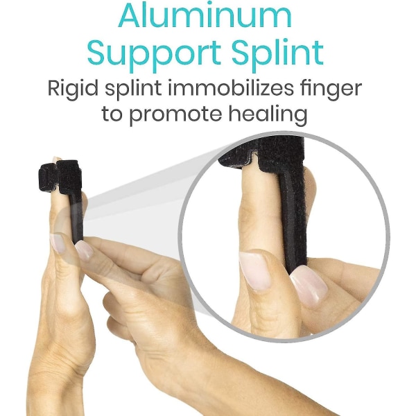 Finger Splint Brace - Middle, Pinky, Pointer, Ring And Thumb Support - Palm Strap Included - Straighten Curved Or Broken