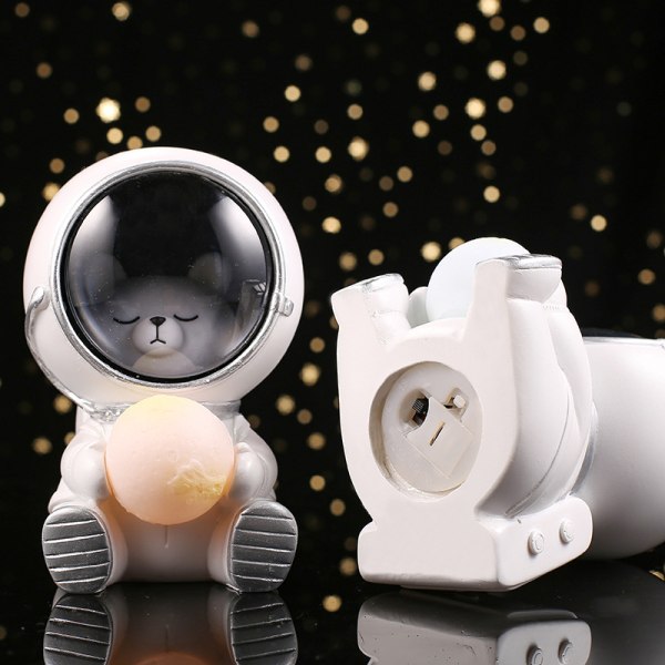 LED Nattlys Animal Astronaut Lamper Bord Dekorative Lamper Resin Materiale Katteastronaut