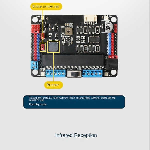 Drivrutinsförlängningskort grafiskt för Python-programmering Microbit Drive Board (horisontellt Plus