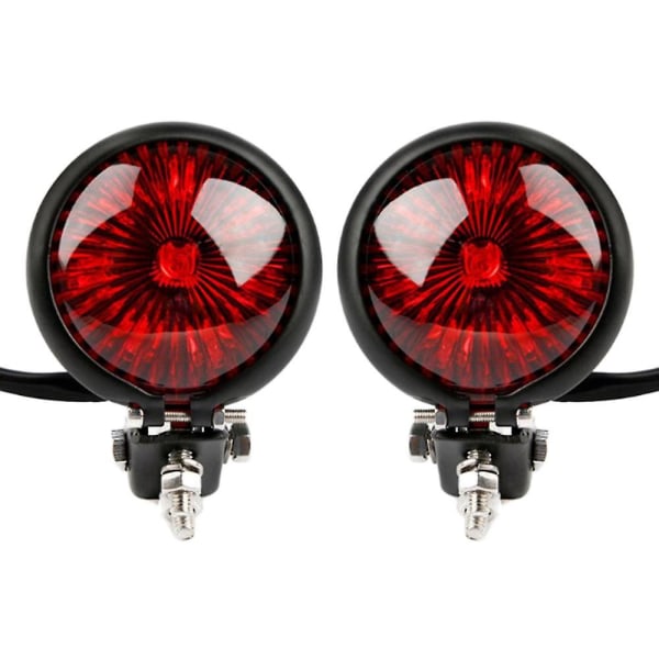2x punainen 12v Led musta Cafe Racer Style -takavalo moottoripyörän jarrujen takalamppujen takavalo chopille