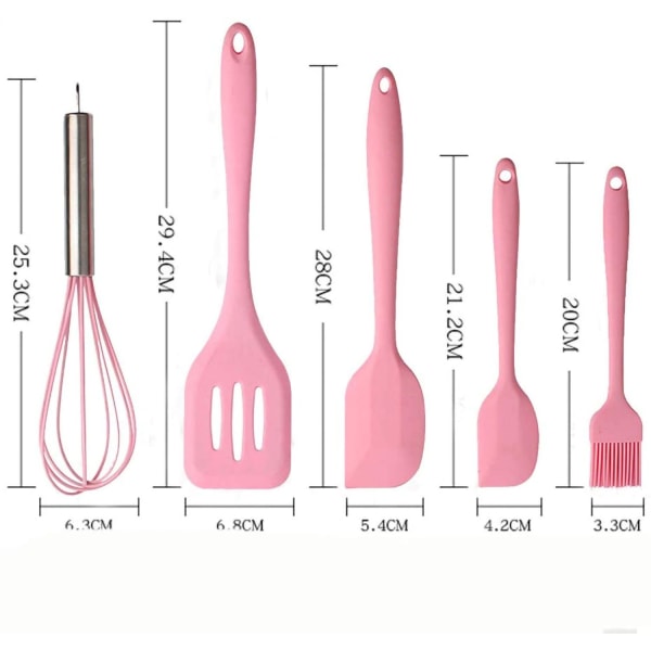 5 kpl Spatula set keittiövälineitä pink