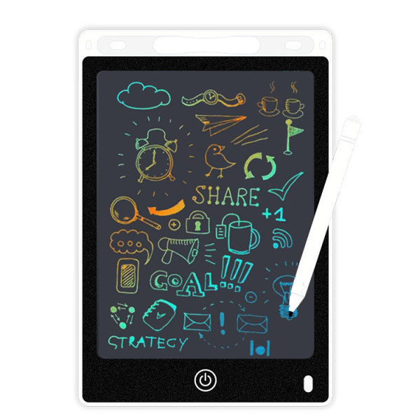 Färg LCD-skrivplatta, grafikplatta för barn, med raderingsfunktion, ögonskydd barngrafikplatta white