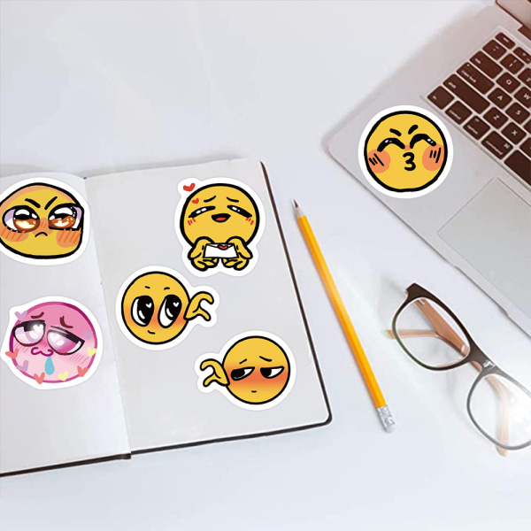 Smile Face-klistremerker 60 stk Smiling Faces Cartoon Graffiti Sticker Laptop DIY Bil