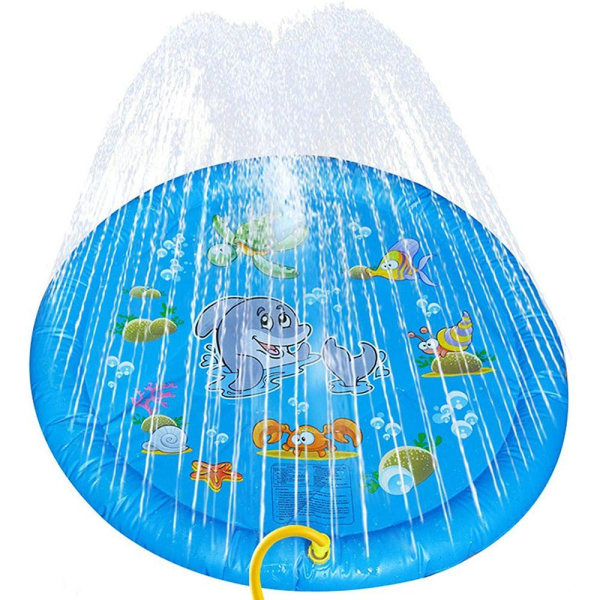 Kids Water Jet Mat Slitstark Sprinkler Splash Pet Dog Mat Outdoor 100cm