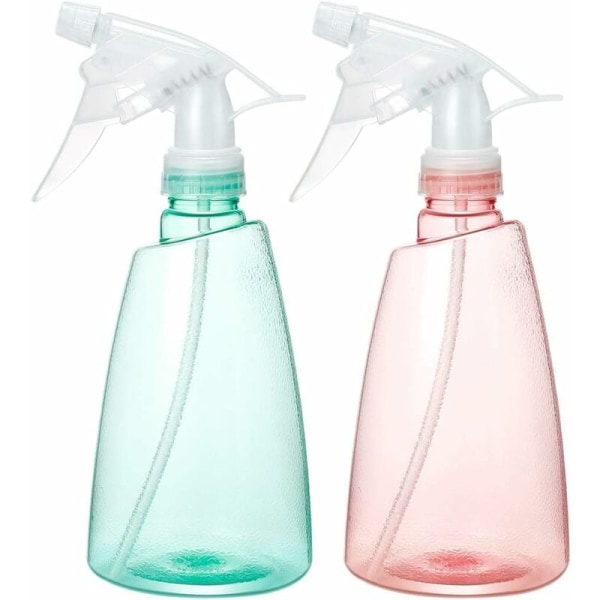 2-pack 500 ml tom sprayflaska Återanvändbar plastsprayflaska med justerbart sprayhuvud för blommor, rengöring, trädgårdsarbete