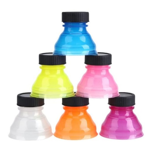 6 stk Fargeblandet Gjenbrukbar Snap On Pop kan konvertere flaskekorker