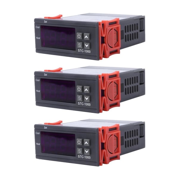 3x 220v Digital Stc-1000 Temperaturregulator Termostat Regulator+sensor Sond