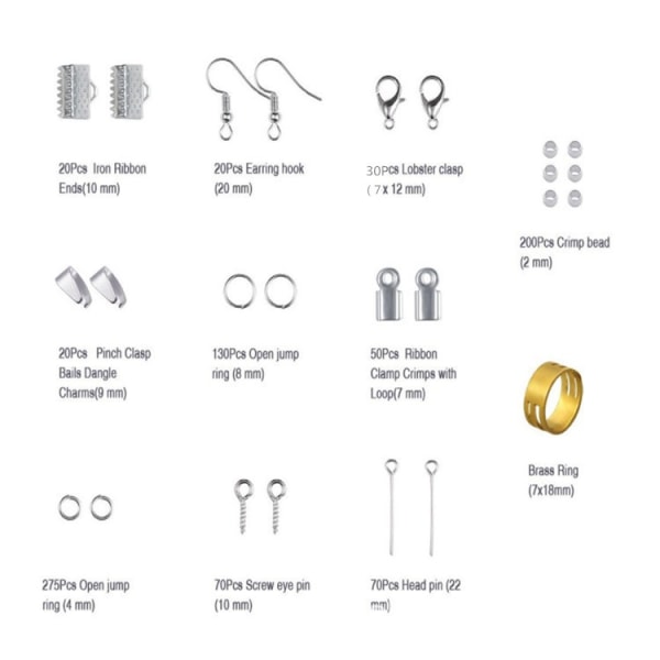 10 rutenett smykker tilbehør kombinasjon sett verktøytang