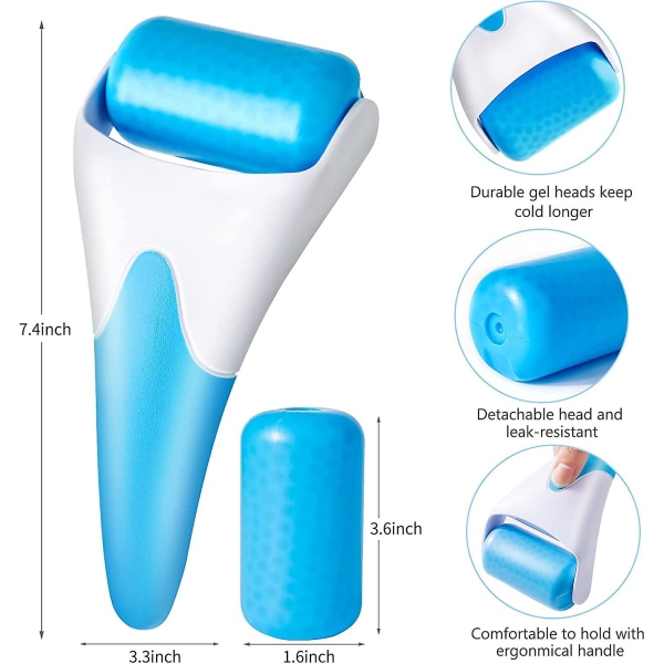 Verktøy for ansiktshudpleie (blå) Ansikt Ishoderulle Kaldkomprimeringsinstrument Massasje Skjønnhetspleie Isrulle