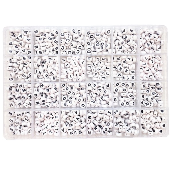 Tee-se-itse - Helmilaatikko - Kirjehelmiä - 1400kpl + Elastinen lanka Valkoinen