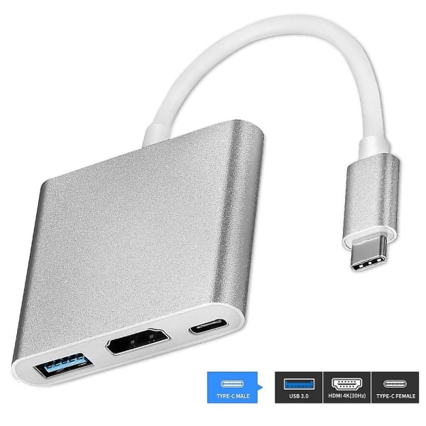 Typ C-adapter, USB 3.1-hub (usb-c & Thunderbolt 3-portskompatibel) till