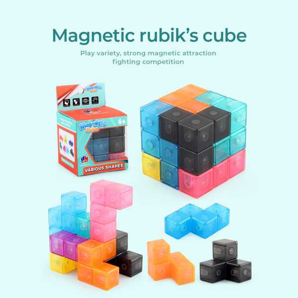 Magisk Kub Magnetisk Blokk Magisk Magnetisk 3D Puslespill Rubiks kube Magnetisk Blokk Rubiks kube Nivå 3