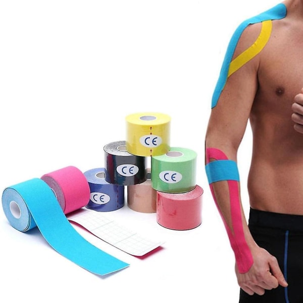 Sports Kinesiologi Tape Muskelsmertelindring Knæbeskyttere Bandage Atletisk genopretning Elastiktape