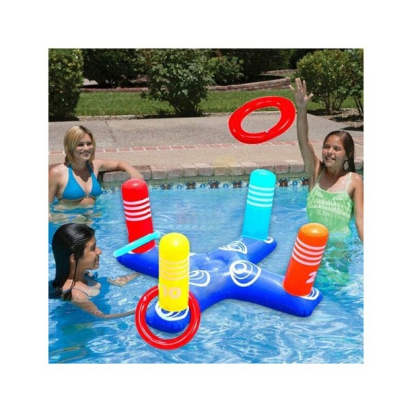 Oppblåsbar Ring Toss Pool Game Leker Piss RingFlytende kjegle med 4 ringer for flerspiller Vannbassengspill Barnefamilie bassengleker og vannmoro