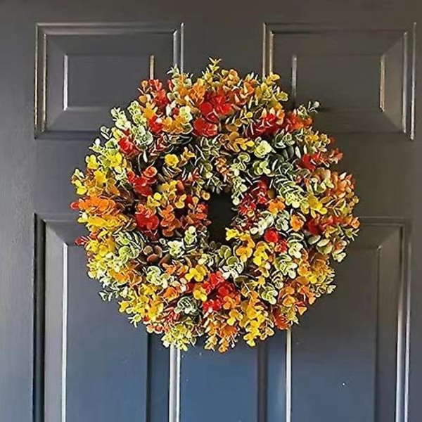 Feriedekoration Efterår Eucalyptus Farmhouse Wreath Front Door