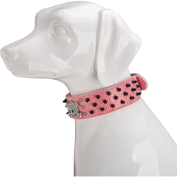 Hundhalsband Anti-Bite Halsband Justerbart PU-läder S