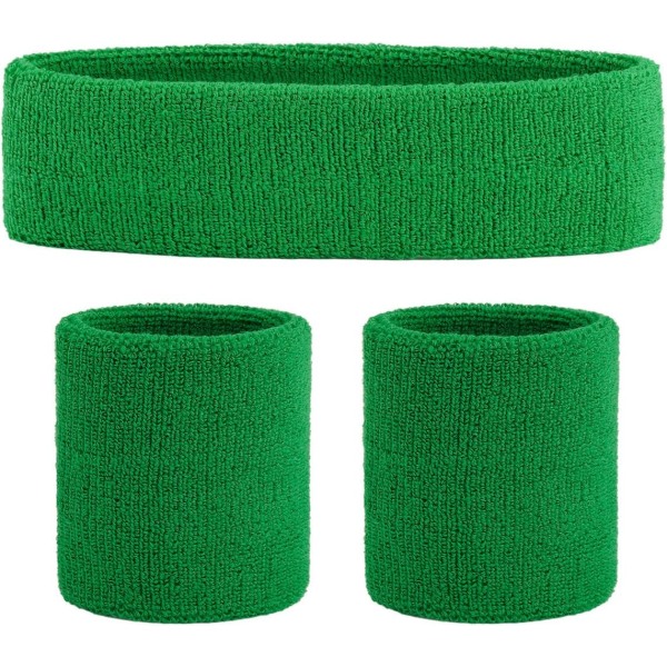 Svetteabsorberende sportsarmbånd i bomull green